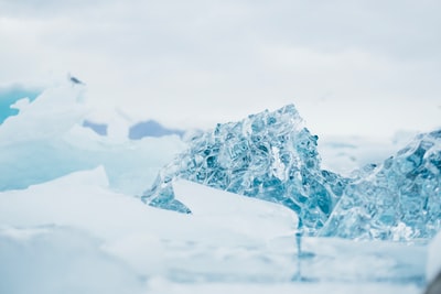 浅焦点摄影的白雪覆盖的岩石
